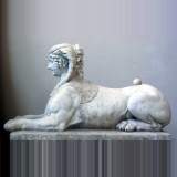 Exceptional pair of neoclassical sphinxes in Carrare marble