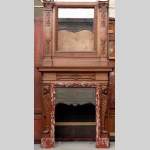 Mahogany fireplace mantel and trumeau