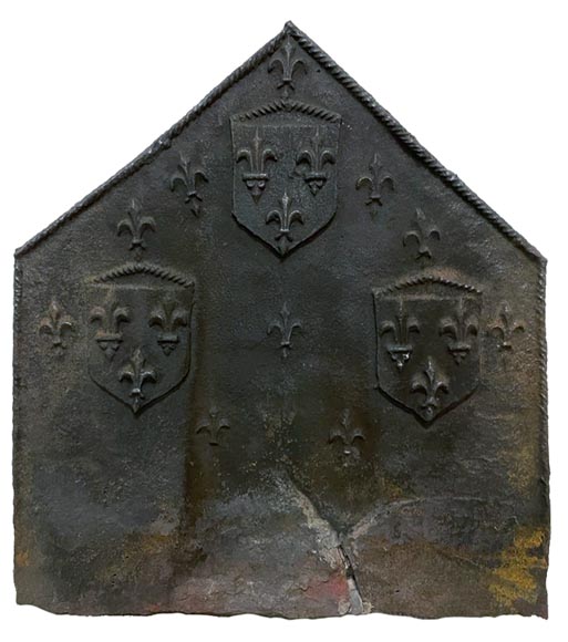 Antique cast iron gothic fireback-0