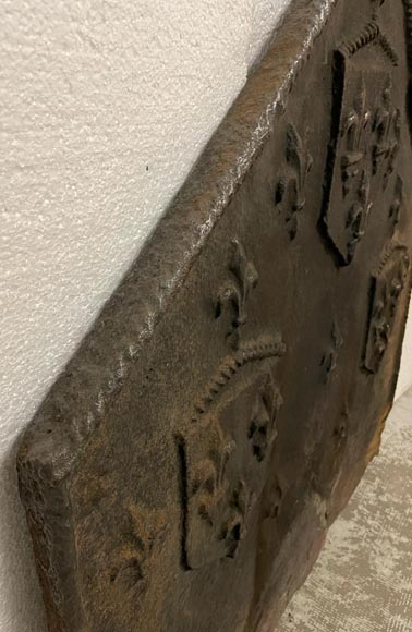 Antique cast iron gothic fireback-7
