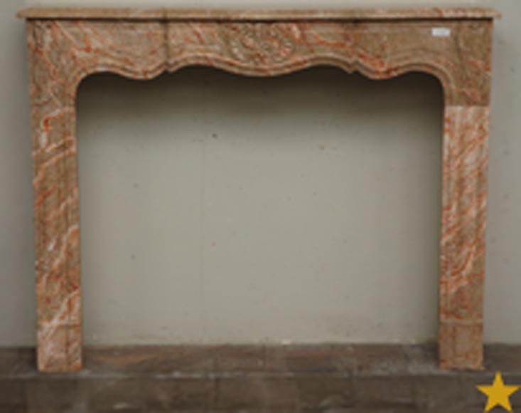 Louis XV style marble mantel-0