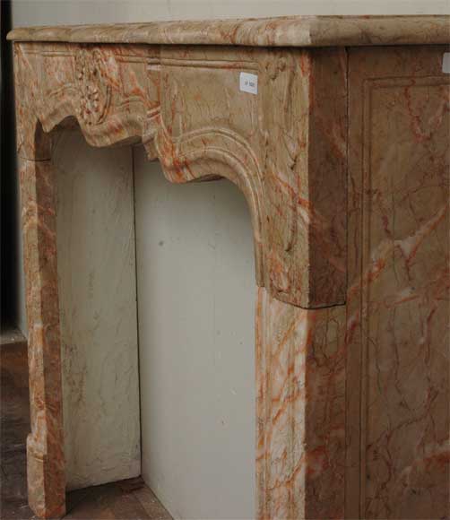 Louis XV style marble mantel-7