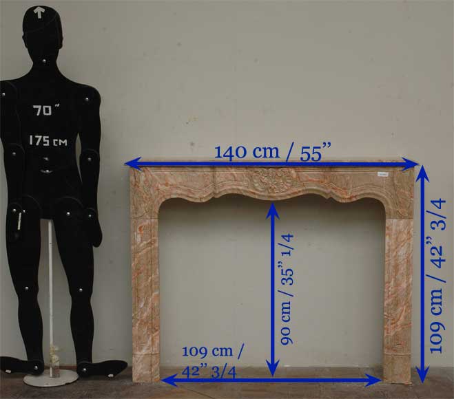 Louis XV style marble mantel-10