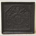 Antique cast iron fireback with France and Navarra coat of arms dated 1613