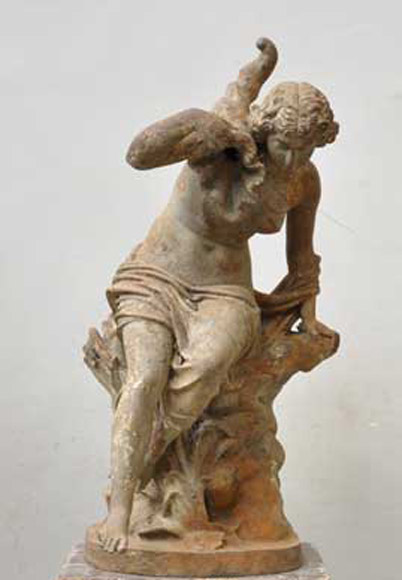 Antique cast iron statue signed by Ducel