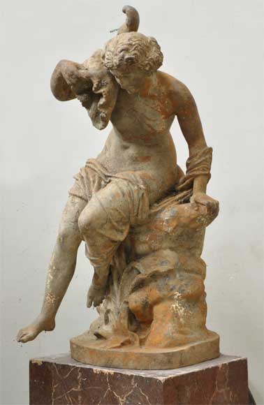 Antique cast iron statue signed by Ducel
