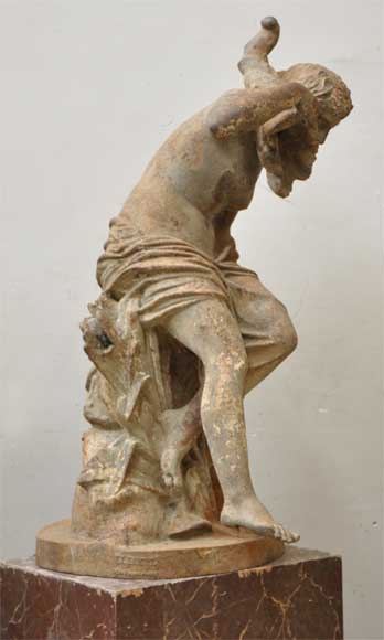 Antique cast iron statue signed by Ducel