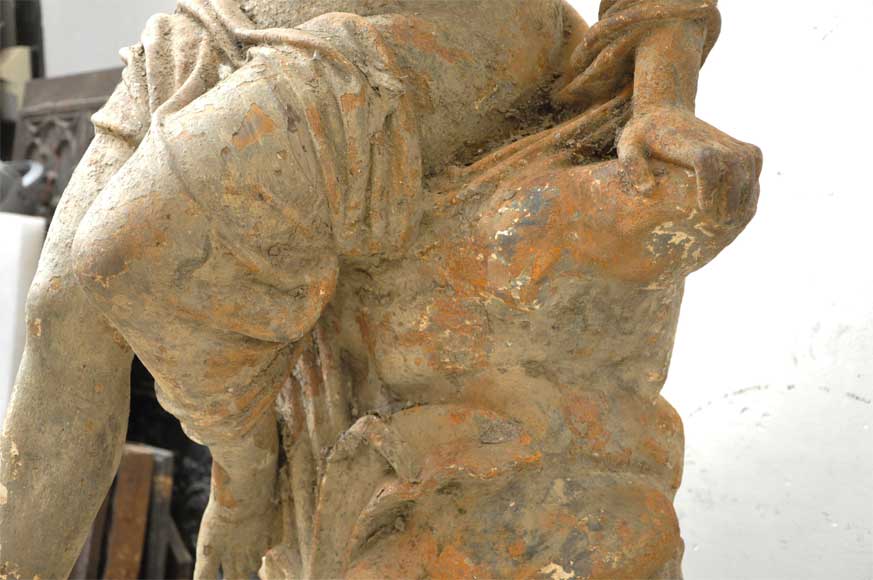Antique cast iron statue signed by Ducel
