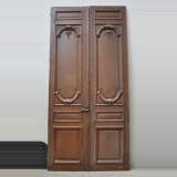 Pair of antique double wooden and stucco doors