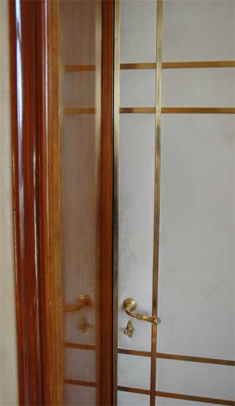 Four leather and brass doors-1