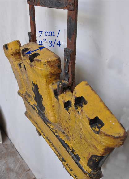 Antique cast iron sign in shape of a castle  from the 19th century-5