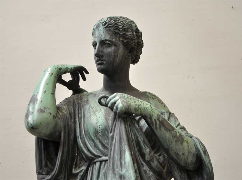 "Diane of Gabies", bronze statue by Elkington, Mason and Cie, dated from 1854