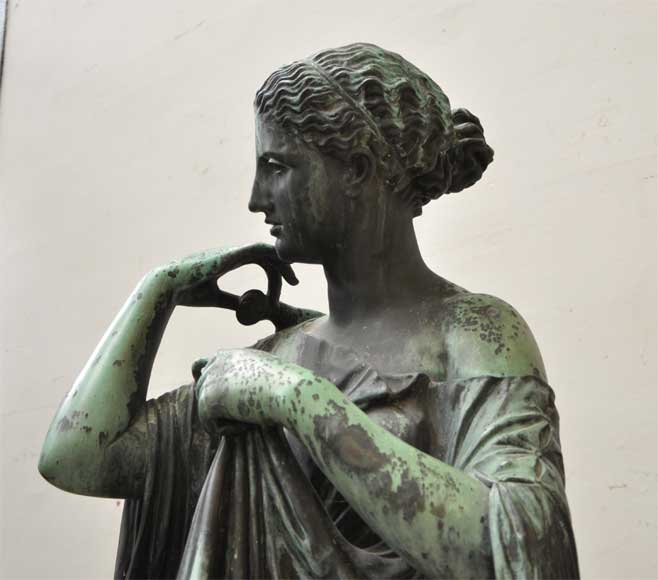 "Diane of Gabies", bronze statue by Elkington, Mason and Cie, dated from 1854