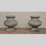 Antique pair of garden vases in granite